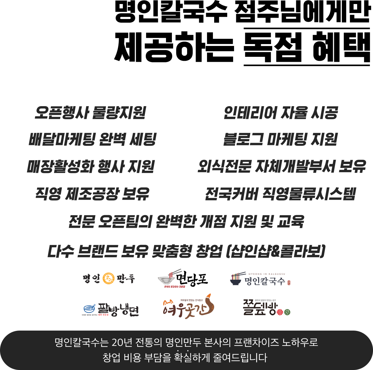 명인칼국수 점주님에게만 제공하는 독점 혜택 10가지